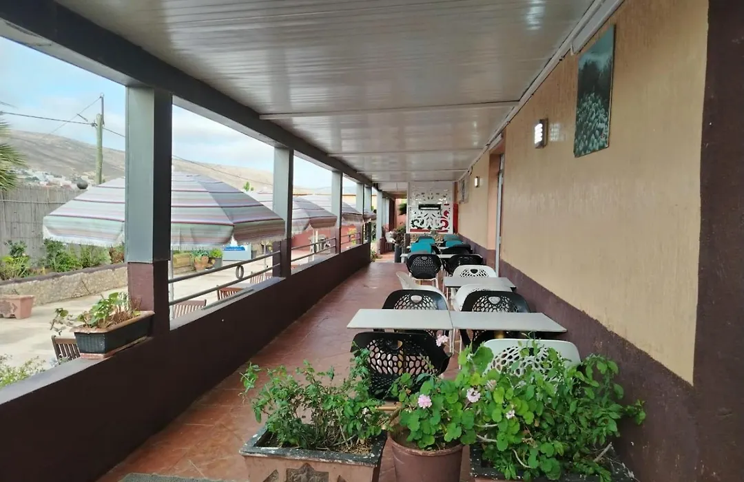 Outdoor courtyard at La Bananeraie SurfCamp, Tamri